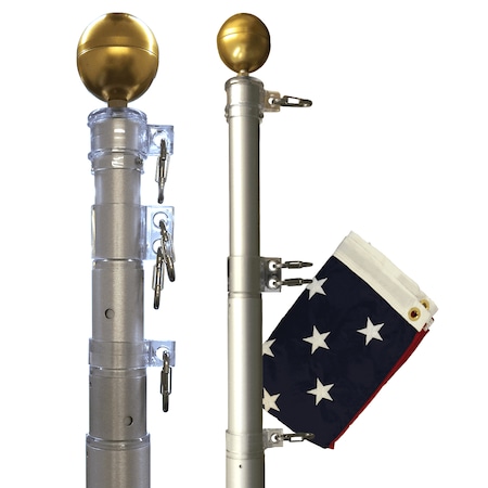 The Original Telescoping Flagpole 20' Bronze